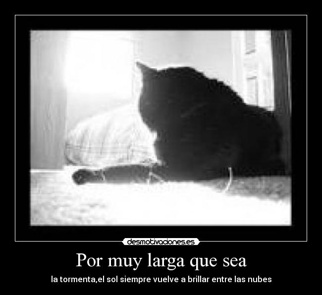 Por muy larga que sea - la tormenta,el sol siempre vuelve a brillar entre las nubes