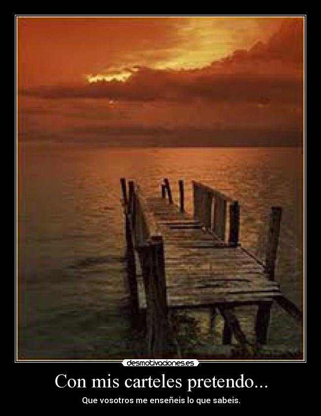 Con mis carteles pretendo... - Que vosotros me enseñeis lo que sabeis.