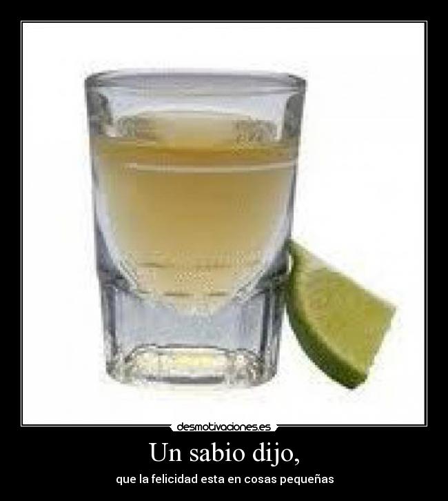 Un sabio dijo, - que la felicidad esta en cosas pequeñas