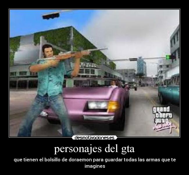 personajes del gta - que tienen el bolsillo de doraemon para guardar todas las armas que te imagines