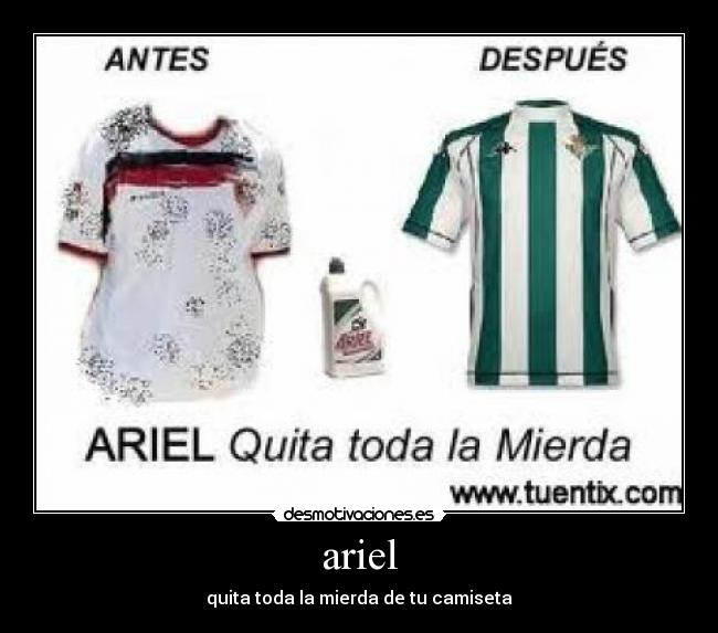 ariel - quita toda la mierda de tu camiseta
