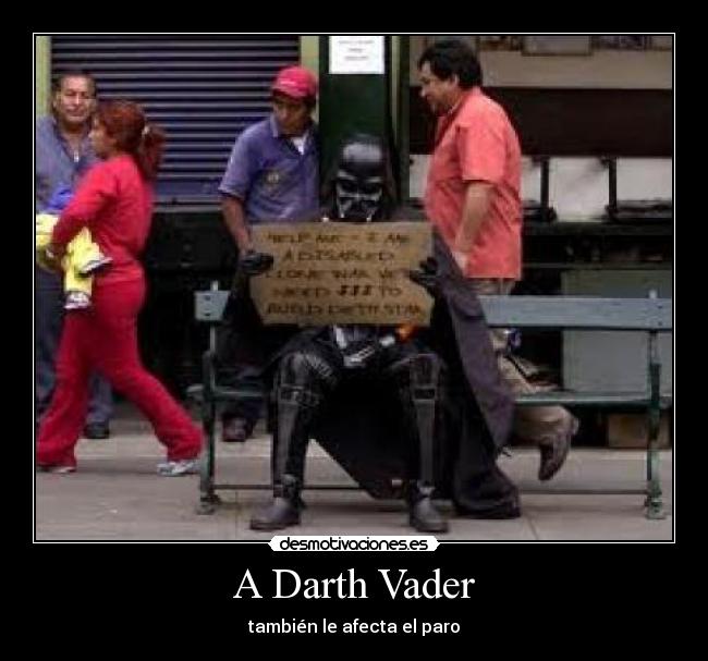 carteles darth vader paro banco laseomiguel desmotivaciones