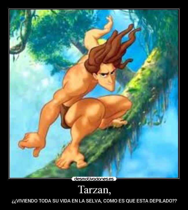 Tarzan, - ¿¿VIVIENDO TODA SU VIDA EN LA SELVA, COMO ES QUE ESTA DEPILADO??