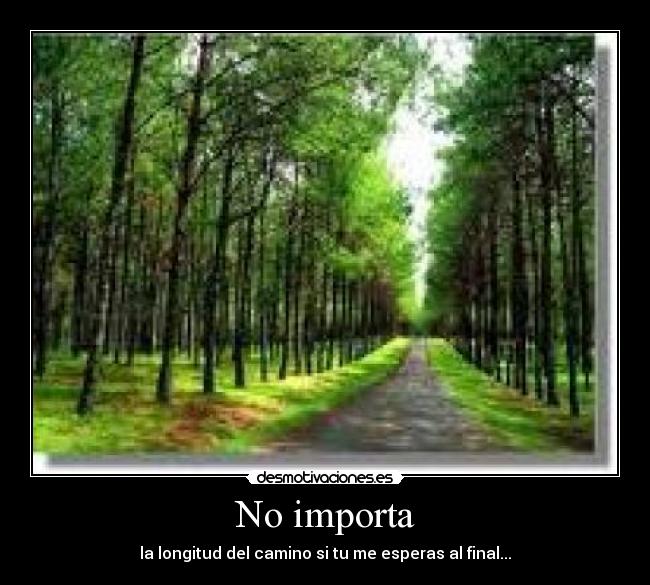 No importa - la longitud del camino si tu me esperas al final...