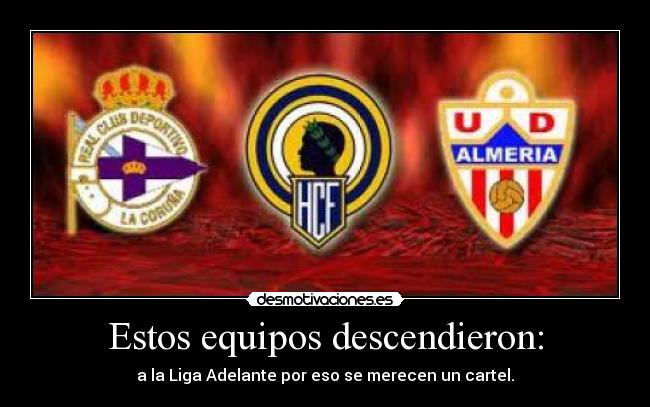 Estos equipos descendieron: - 