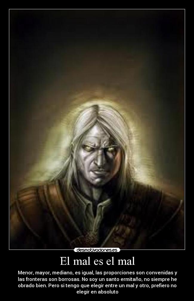 carteles geralt rivia mal menor desmotivaciones