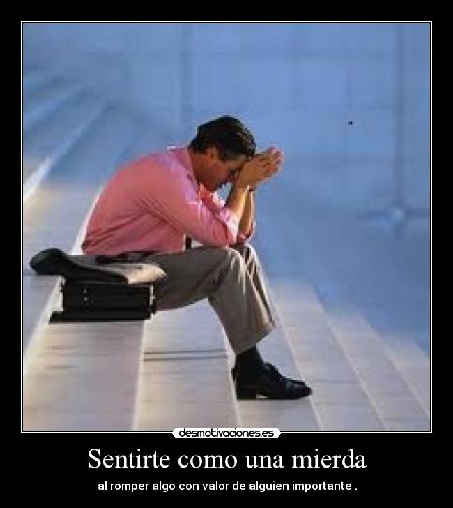 Sentirte como una mierda - al romper algo con valor de alguien importante .