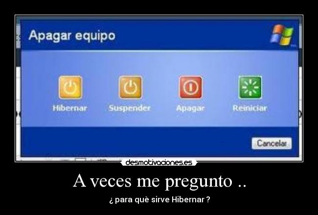 A veces me pregunto .. - ¿ para què sirve Hibernar ?