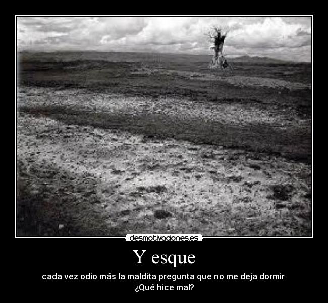 Y esque - cada vez odio más la maldita pregunta que no me deja dormir
¿Qué hice mal?