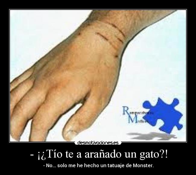 - ¡¿Tío te a arañado un gato?! -