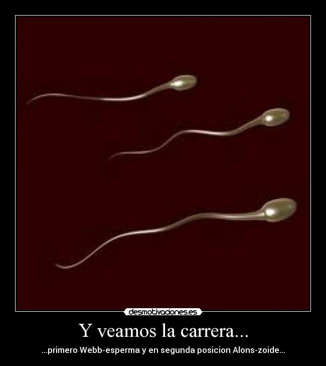 Y veamos la carrera... - ...primero Webb-esperma y en segunda posicion Alons-zoide...