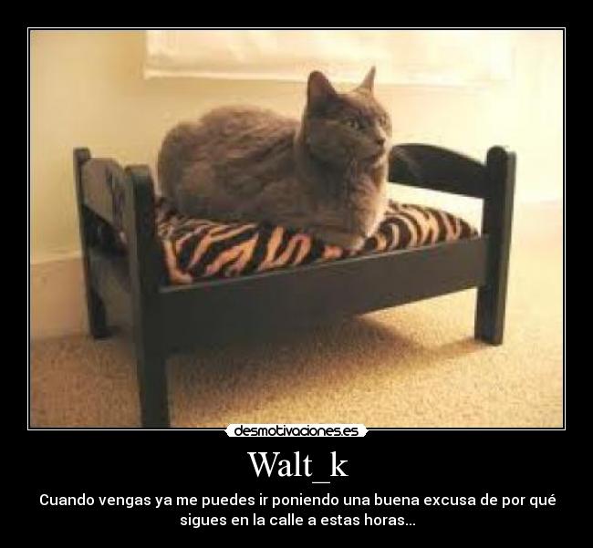 Walt_k - Cuando vengas ya me puedes ir poniendo una buena excusa de por qué
sigues en la calle a estas horas...