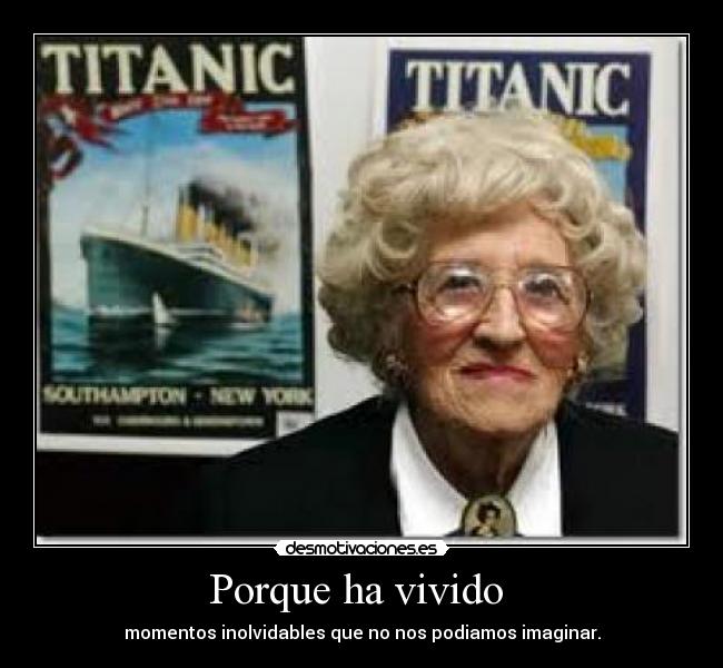 Porque ha vivido - momentos inolvidables que no nos podiamos imaginar.