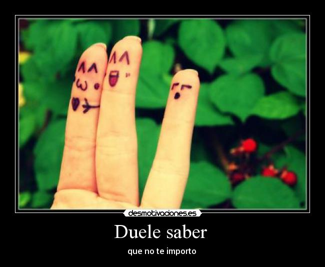 Duele saber  - que no te importo 