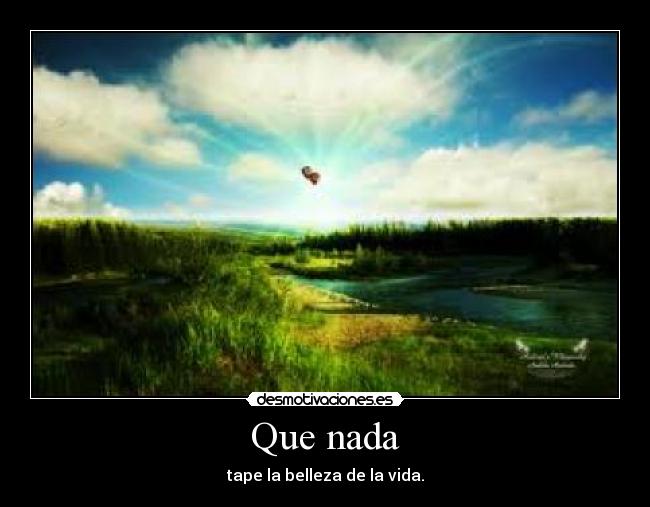 Que nada - tape la belleza de la vida.