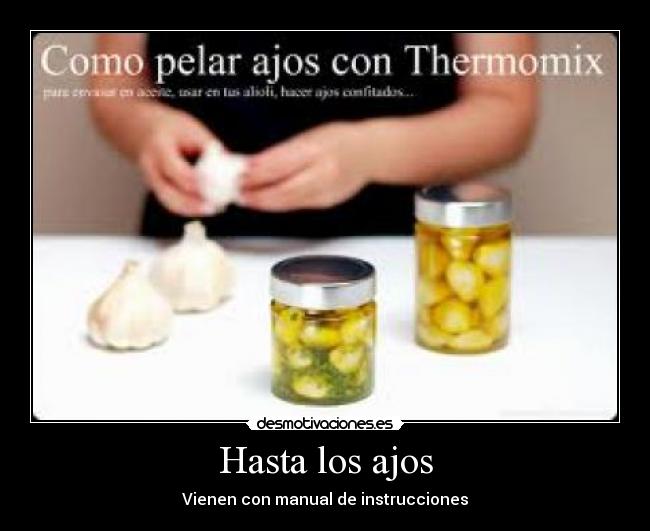 Hasta los ajos - Vienen con manual de instrucciones