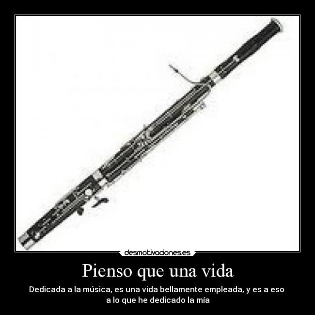 Pienso que una vida - Dedicada a la música, es una vida bellamente empleada, y es a eso
a lo que he dedicado la mía