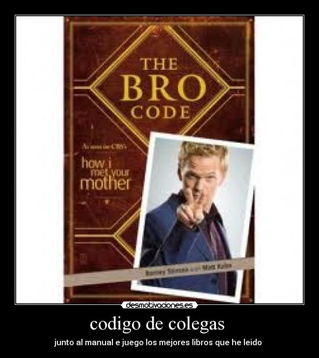 codigo de colegas  - junto al manual e juego los mejores libros que he leido 