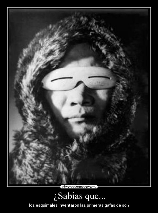¿Sabias que... - los esquimales inventaron las primeras gafas de sol?