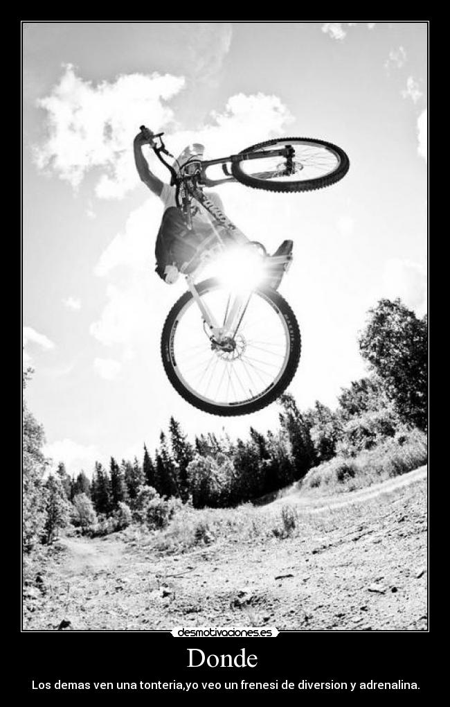 Donde - Los demas ven una tonteria,yo veo un frenesi de diversion y adrenalina.