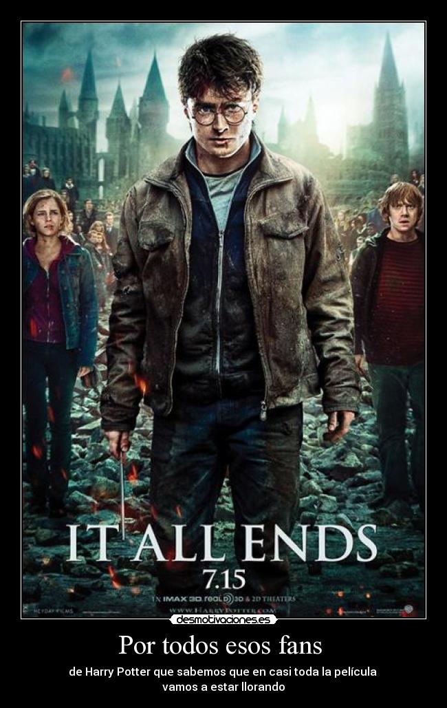 Por todos esos fans - de Harry Potter que sabemos que en casi toda la película
vamos a estar llorando