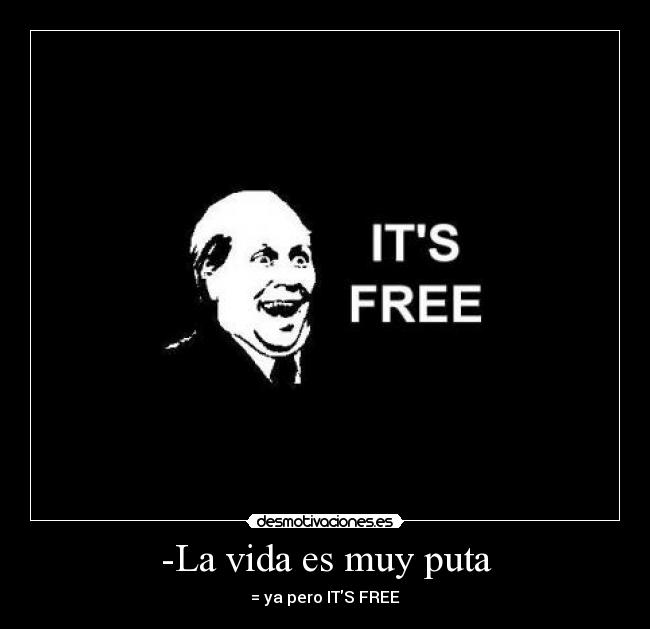 carteles vida vida muy puta pero its free desmotivaciones