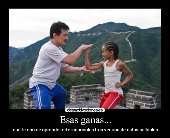 carteles ganas artes marciales peliculas jaden smith jackie chan karate kid desmotivaciones