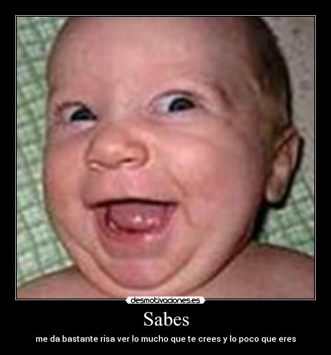 Sabes - me da bastante risa ver lo mucho que te crees y lo poco que eres