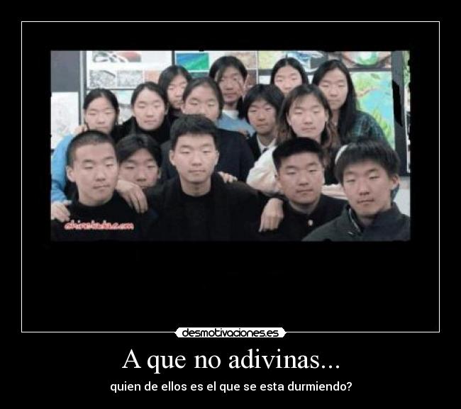 A que no adivinas... - quien de ellos es el que se esta durmiendo?