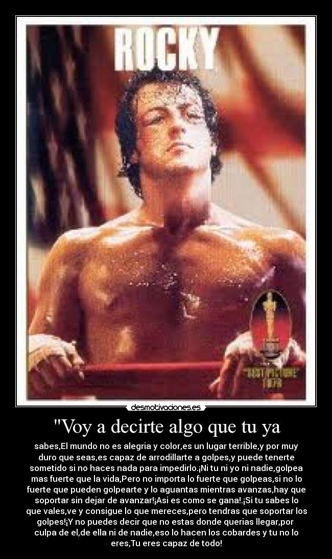 Voy a decirte algo que tu ya -