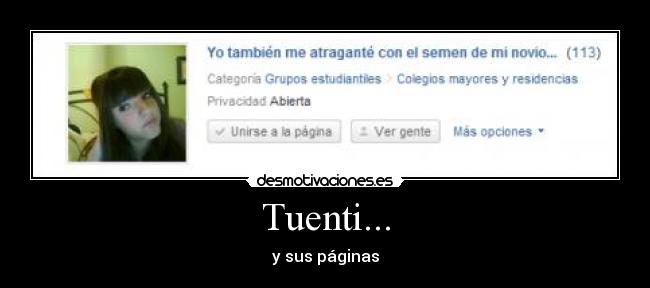 Tuenti... - y sus páginas