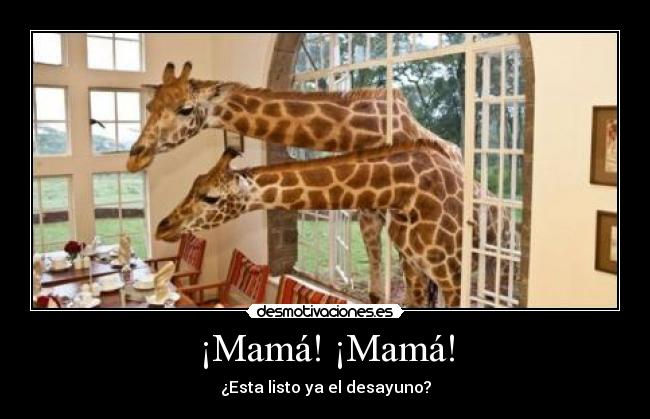 ¡Mamá! ¡Mamá! - ¿Esta listo ya el desayuno?