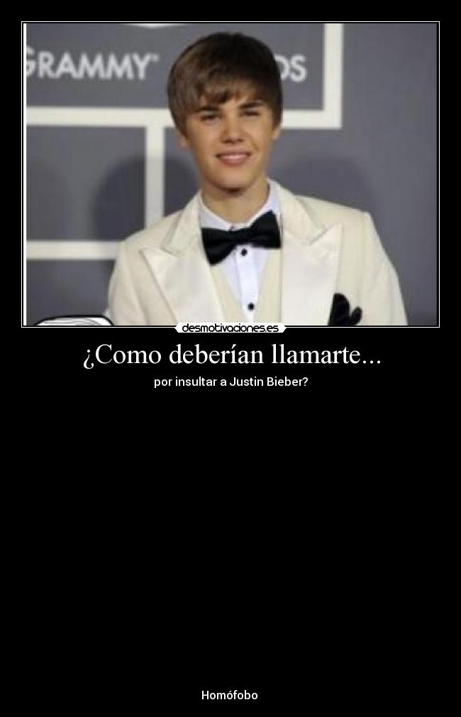 ¿Como deberían llamarte... - por insultar a Justin Bieber?
Homófobo