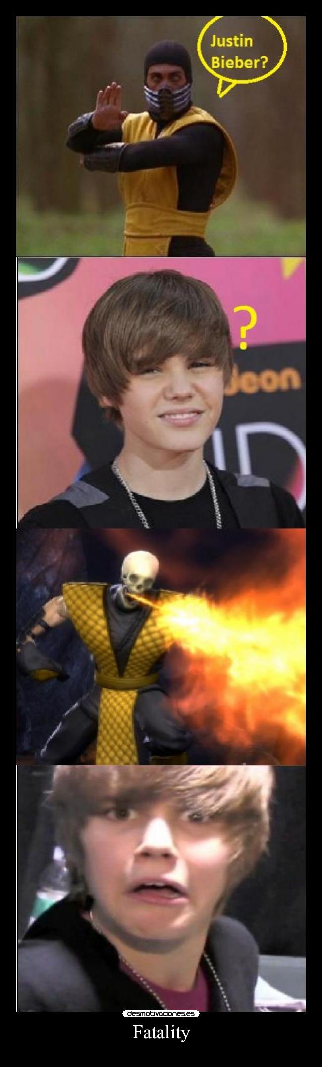 carteles justin bieber desmotivaciones chuck norris mortal kombat scorpion desmotivaciones