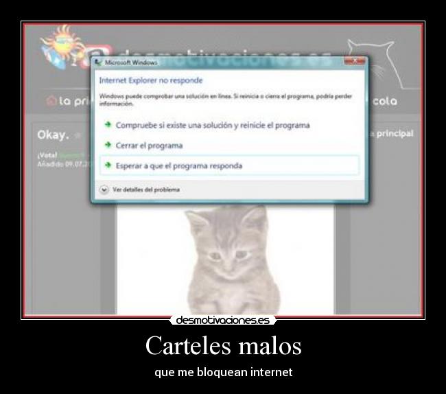 Carteles malos - que me bloquean internet