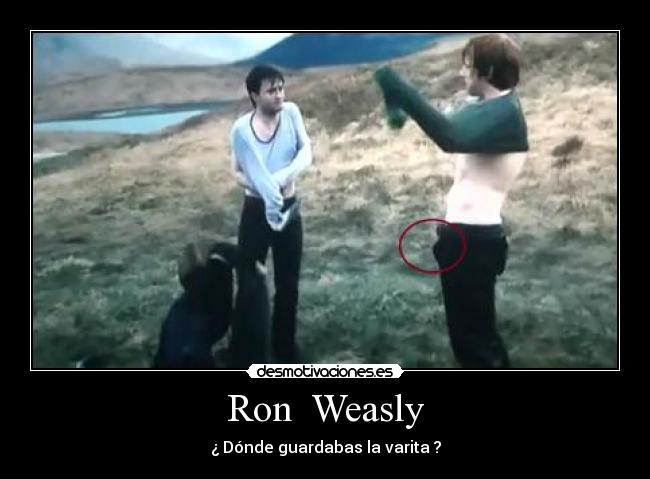 Ron  Weasly - ¿ Dónde guardabas la varita ?