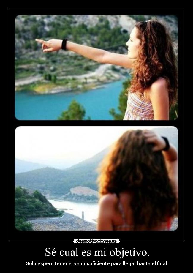 Sé cual es mi objetivo. - Solo espero tener el valor suficiente para llegar hasta el final.