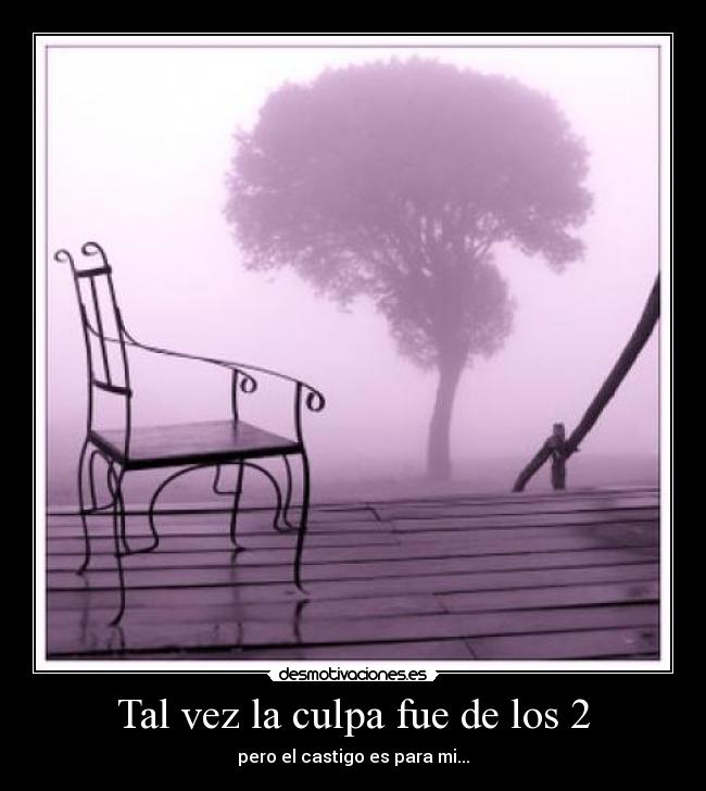 Tal vez la culpa fue de los 2 - pero el castigo es para mi...
