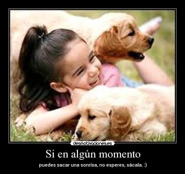 Si en algún momento - puedes sacar una sonrísa, no esperes, sácala. :)