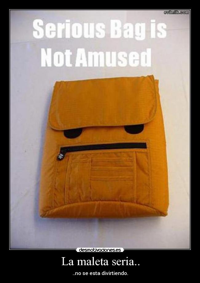 La maleta seria.. - ..no se esta divirtiendo.