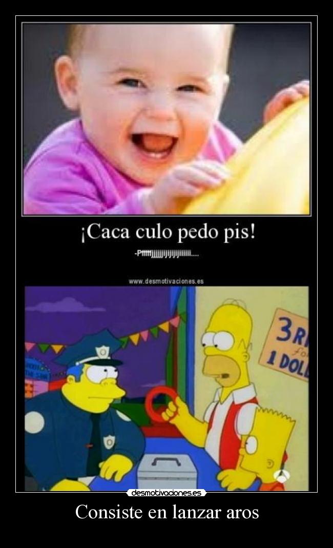 Consiste en lanzar aros -