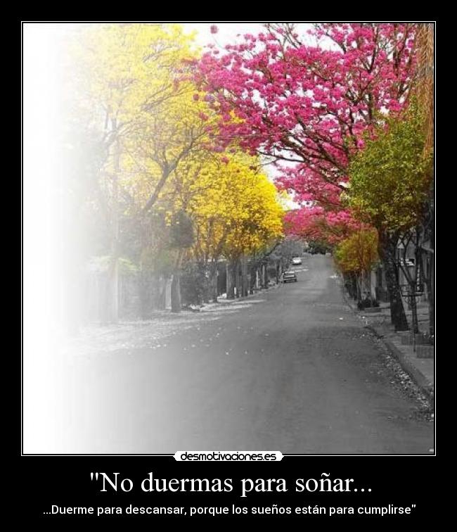 No duermas para soñar... - ...Duerme para descansar, porque los sueños están para cumplirse