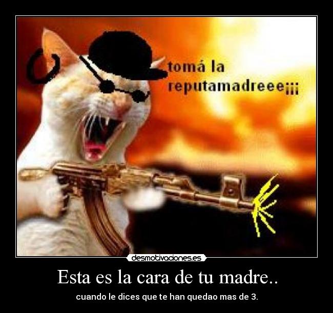 Esta es la cara de tu madre.. - cuando le dices que te han quedao mas de 3.