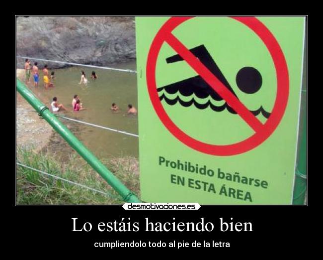 Lo estáis haciendo bien - cumpliendolo todo al pie de la letra