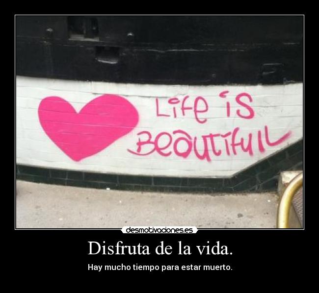 Disfruta de la vida. -