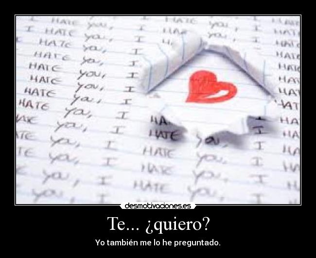 Te... ¿quiero? - Yo también me lo he preguntado.