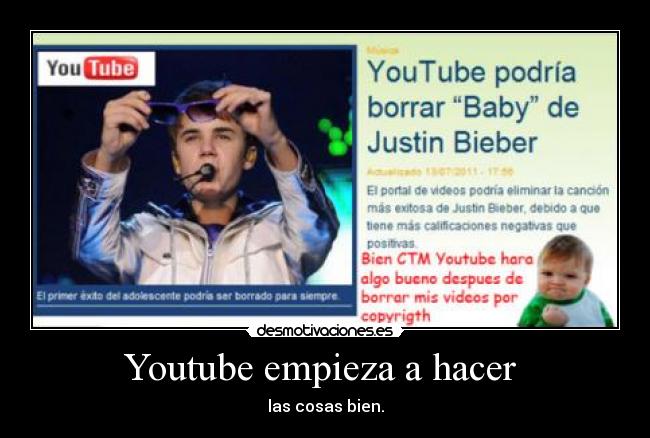 Youtube empieza a hacer  - las cosas bien.