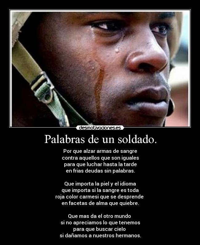 Palabras de un soldado. - 