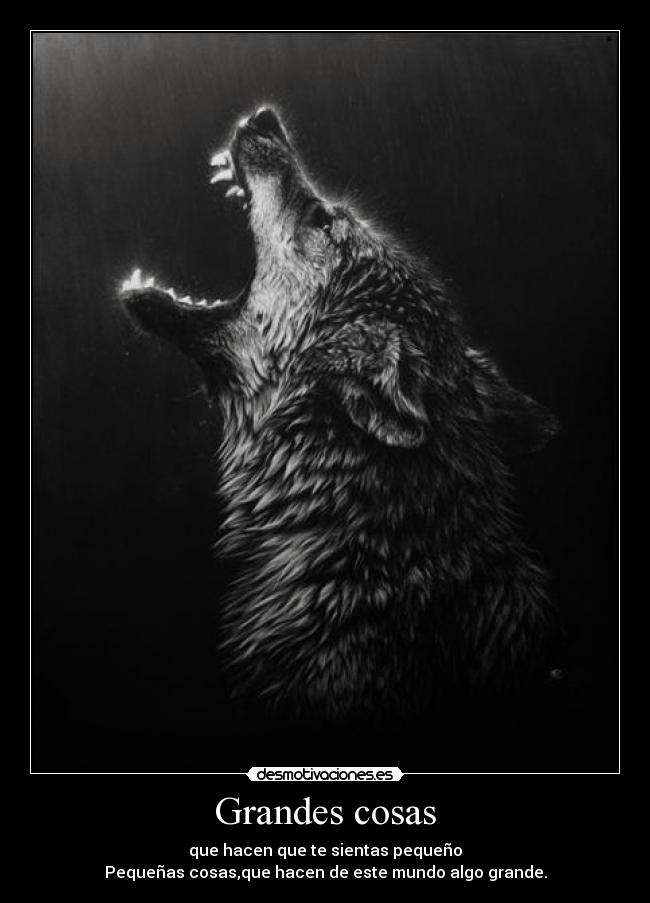 Grandes cosas - que hacen que te sientas pequeño
Pequeñas cosas,que hacen de este mundo algo grande.