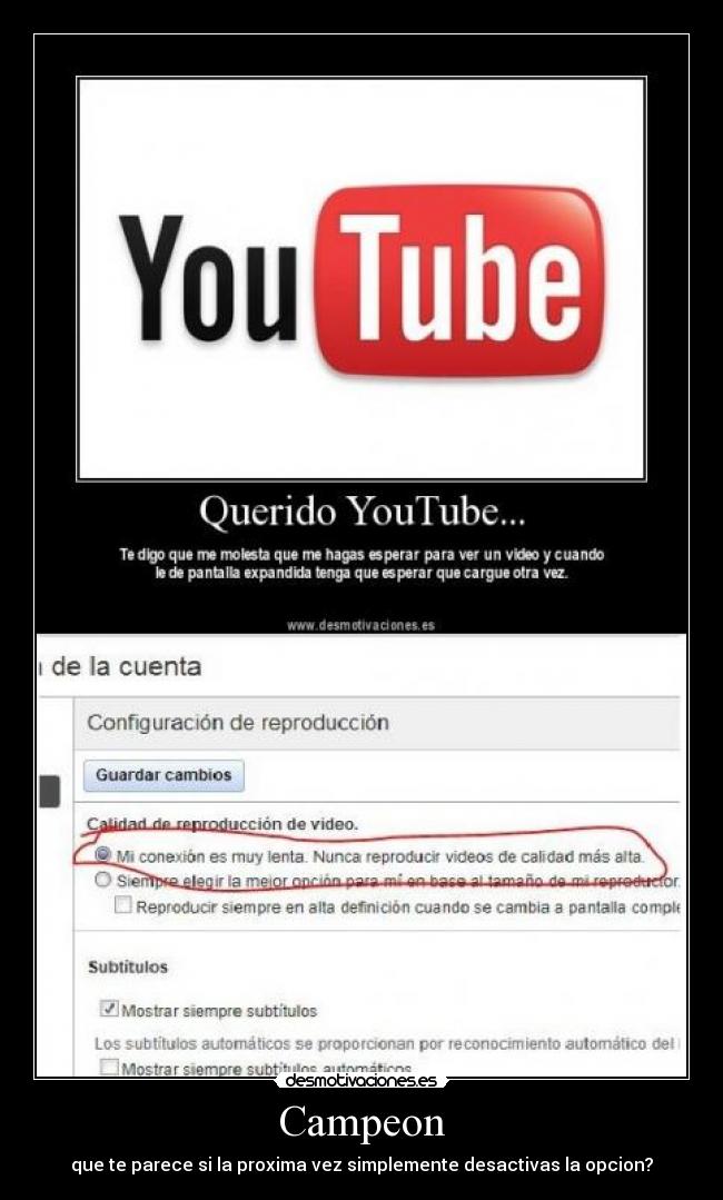 Campeon - que te parece si la proxima vez simplemente desactivas la opcion?